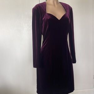 NiKi by Niki Livas Elegant Red ( burgundy) color VELVET  Womens Dress size 12”